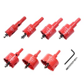 Bimetal Hole Saw Set, LAIWEI Electric Drill Tool, Hole Saw, Drill Tool for Thin Metal, Wood, PVC (20.22.25.32.42.53.55)