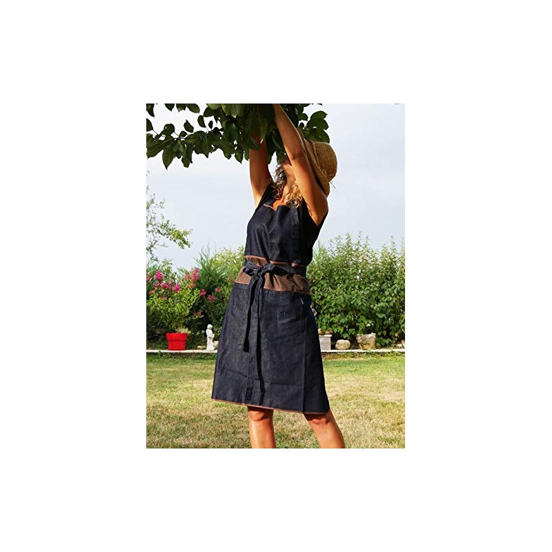 TDenim Unisex Big Pocket Zip Apron Blue Jeans Rostaing One