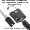 Forge Black 4 Pack TSA Approved Travel Luggage Locks Ultra-Secure