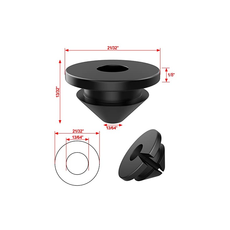 BLIKA 100 Pack Cable Railing Rubber Grommets for 1/8" 5/32"