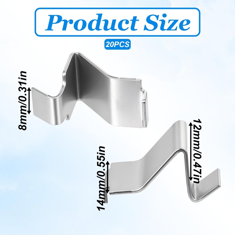 20 Pcs Heavy Duty Metal Shelving Brackets Clips Cabinet Shelf