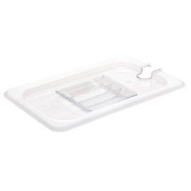 Vogue U254 Polycarbonate 1/6 Gastronorm Notched Lid,White,176x162mm