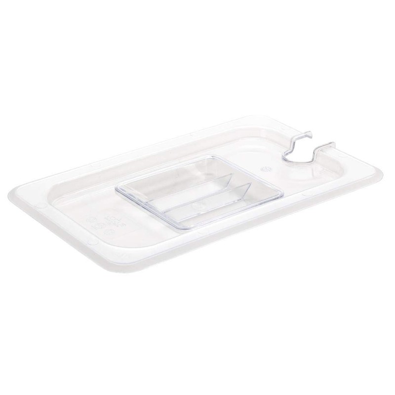 Vogue U254 Polycarbonate 1/6 Gastronorm Notched Lid,White,176x162mm