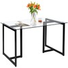 FurnitureR Modern Glass Dining Table, 47.2 Inch Elegant Rectangular Multipurpose