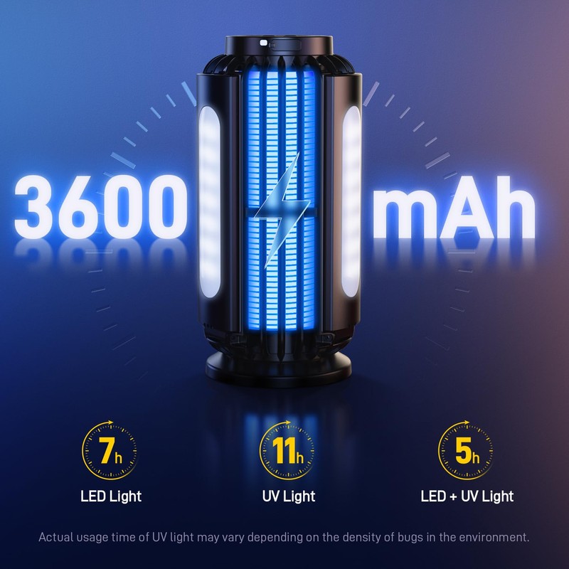 CXRUY Bug Zapper, Mosquito Zapper Outdoor Indoor Solar Powered, Battery