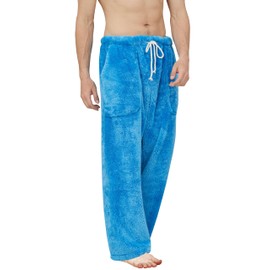 SANGTREE Mens Fleece Pajama Pants Pj Pants for Men Thick Plush Fuzzy Sleepwear Sleeping Pants, Jew, X-Large