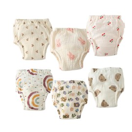 Baby Training Underpants,Soft Cotton Muslin Absorbent Potty Training Underwear For Baby Girls 1T
