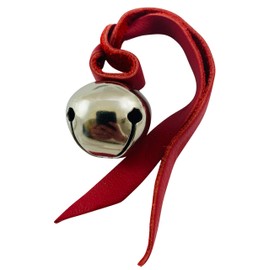 Believe Ornament Metal Sleigh Bell on Leather Cord Christmas Tree Decoration with Gift Bag