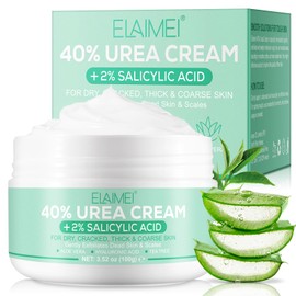 Urea Cream 40 percent for feet maximum strength-Urea Foot Cream 40% for Dry Cracked Heels, Knees, Elbows - With 2% Salicylic Acid, Hydrating Repair Treatment,Deep Moisturizes,3.52 oz