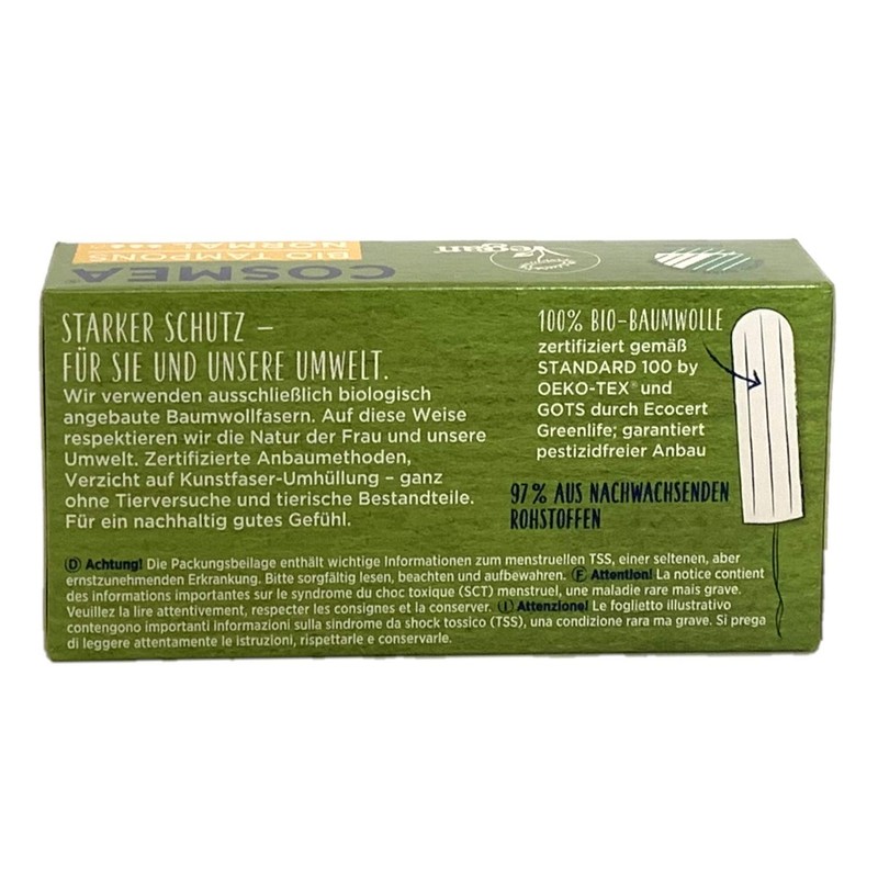 Cosmea Organic Tampons Made from 100% Organic Cotton, Value Pack