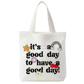 NATSUNO Inspirational Gifts Canvas Tote Bag, Inspirational Motivational Gifts for Women, Retro It's a Good Day to Have a Good Day Canvas Tote Bag for Women, Reusable Grocery Bags Shopping Bags
