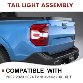 Tail Lights Assembly Compatible with 2022 2023 2024 Ford Maverick XL XLT,Left Driver Side Rear Light Taillights Replacement # FO2800288