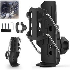 Adaptive Cycling Bottle Holder, 2025 New 360 Degree Rotating Motorcycle Bicycle Water Bottle Holder, Adjustable Automatic Clamping Mechanism, for Diameter 2'' - 3'' Cup(Black)