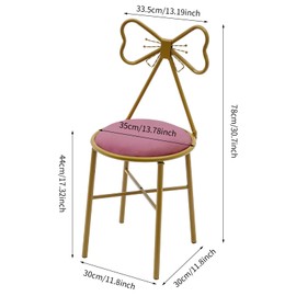 Modern Vanity Chair Stool, Cute Butterfly Shaped Backrest Makeup Chair
