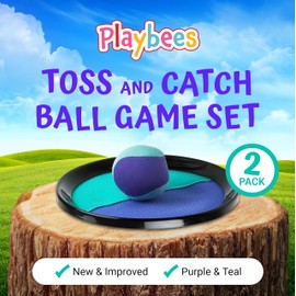 Toss and Catch Ball Game Classic Outdoor Yard Games for 3-10 Year Old Perfect Beach Toys Backyard Lawn Sport Activity Family Indoor & Outside Games Sport Pool Toys Paddle Game (4 Paddles 4 Balls)