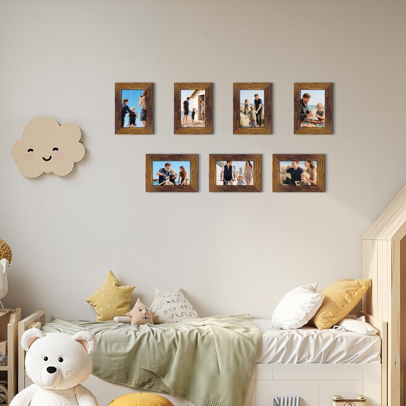 PETAFLOP 5x7 Frame Rustic Picture Frames Fits 5 by 7