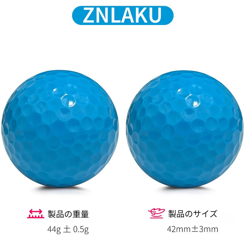 ZNLAKU Golf Balls, Blue Golf Balls, 2-Piece Construction, Color, High