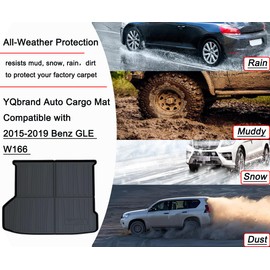 GLE W166 Cargo Mat - All-Weather 3D Custom-Fit Waterproof Non-Slip Durable Odorless TPO High-Raised Edge Trunk Tray Floor Liners Compatible with 2015-2019 Benz GLE W166