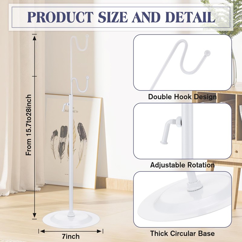 Therwen 2 Pcs Bag Display Stands Purse Display Stand Adjustable