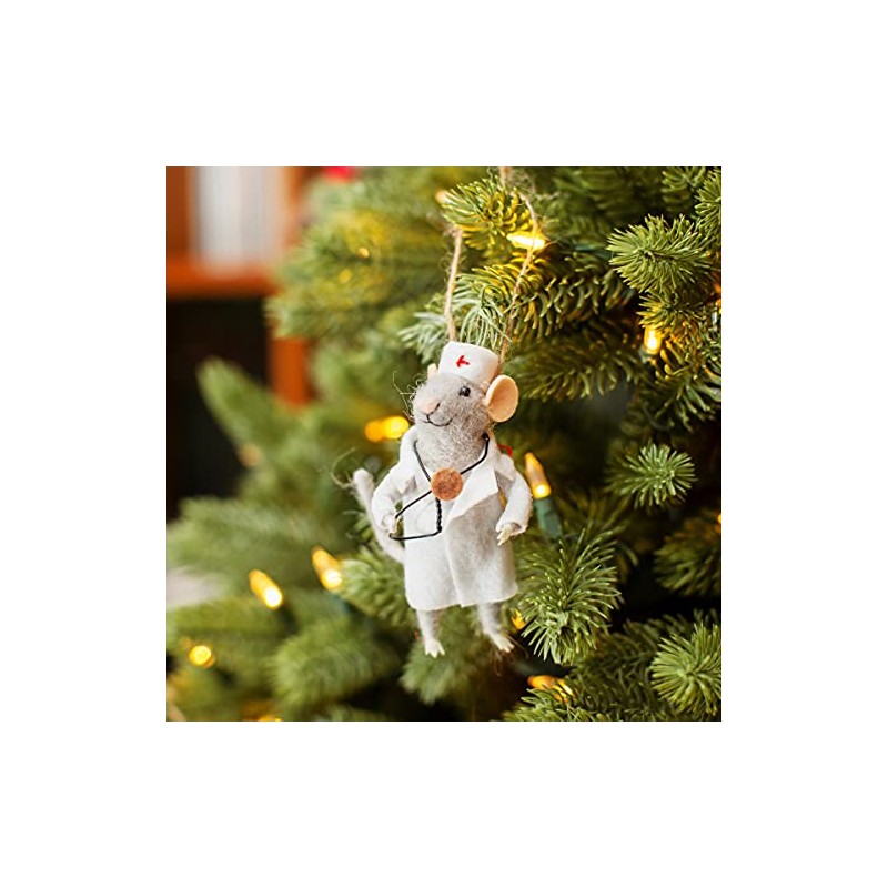Sass & Belle Doctor Mouse Felt Decoration