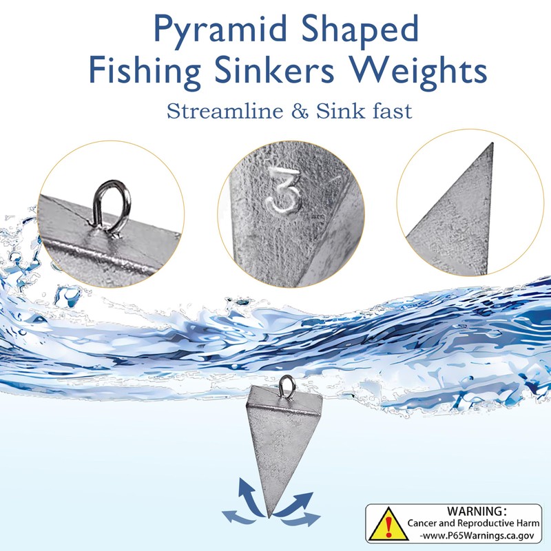 Pyramid Sinkers Pesas de pesca, plomada de pesca, pesaje de