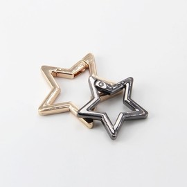 3Pc Silver Star Shaped Stainless Steel Keychain Clip Snap Hook Holder Star Carabiner Hook Clip Key Holder Carabiner Clip for Keys and Wallet with Key Chain Rings Accessories (L),Star Keychain Clasp