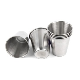 AUEAR, 6 Pack 2.3 Oz Stainless Steel Shot Glass Espresso Cups Barware Drinking Vessel for Bar Home Restaurant