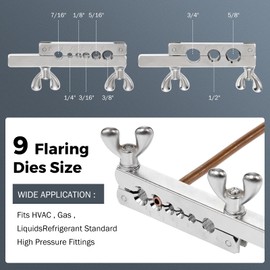 BEAMNOVA Flaring Tool Kit for Copper Tubing Brake Line Flaring Tool Set, for 1/8, 3/16, 1/4, 5/16, 3/8, 7/16, 1/2, 5/8, 3/4 inch Tubing,Brake Line Flaring Tool Kit
