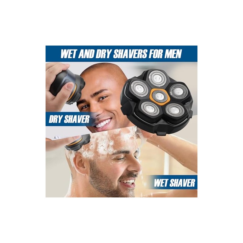 2pcs Magnetic 6 Blade Head Shaver Replacement Heads for Doao