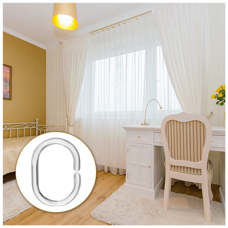 FuninCrea 24 Pieces Shower Curtain Rings, Plastic Shower Rings for