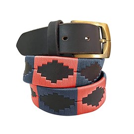 CARLOS DIAZ Men's Women's Premium Unisex Brown Leather Embroidered Designer Polo Belt - brown, size: 110