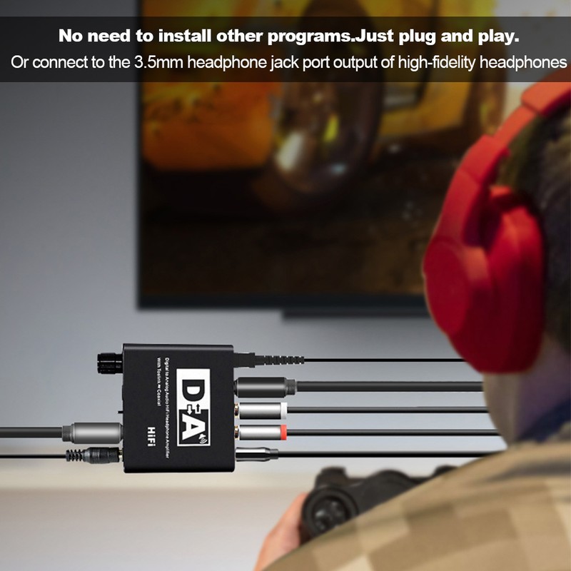Digital Fiber Coaxial to Analog Audio Decoder Digital to Left