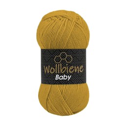 Wollbiene Baby Best Uni Knitting Yarn, Anti-Pilling Knitting Wool, Crochet Wool, 100 g (Golden Yellow 41)
