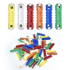 SATUY 6 Types Torpedo Fuses Set, European Car Fuses Torpedo Bullet Type Assortment, for Classic Cars Old Style 5A 8A 16A 20A 25A 30A (60 Pcs)