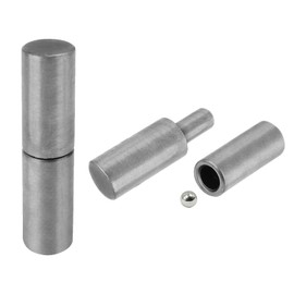 2 PCS Weldable Barrel Hinges 4⅛ x 1" Heavy Duty Steel Weld On Bullet Door Hinges Ball Bearing Detachable Hinge for Swing Door Trailer Ramp Gate Metal Gates (4⅛ x 1"- 2 pcs)