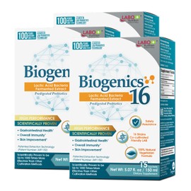 LABO Nutrition Biogenics 16–Lactic Acid Bacteria Fermented Extract 1000x More Effective, Gut Health Support Beyond Probiotics & Prebiotics, Improve Intestinal Skin and Immune Health,10mlx15 sachetsx3