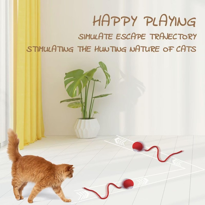 Suphiongs Interactive Rolling Cat Toy Ball, Chewie 360° Smart Automatic