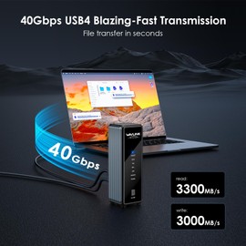 WAVLINK M.2 SSD Cloner, 40Gbps Dual NVMe Enclosure for NVMe M-Key/B+M-Key SSDs, Tool-Free M.2 SSD Enclosure for PCIe 2230/2242/2260/2280, Supports Offline Cloning, Active Cooling, up to 8TB per Drive