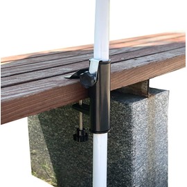 Fengtaike Adjustable Umbrella Clamp, Bench Deck Holder, Fishing Pole Mount, Sunshade Support, Pole Diameter 1.5in, Clip Width 1.97in