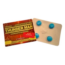 Thunder Man C/4tabletas Suplemento Alimenticio Masculino Sin Sabor
