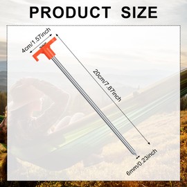 saerryor 10 Pack Tent Pegs Metal Heavy Duty Camping Pegs Awning Pegs Hard Ground Tent Pegs Rock Pegs for Awnings, Heavy Duty Tent Pegs for Hard Ground, Camping, Tents,Tarpaulin