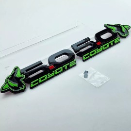 AMP Lime Green Howling Coyote 5.0 Fender Emblems Fits 15-24 Mustang, F150, Coyote