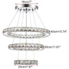 diisunbihuo LED Chandeliers Modern Crystal 3 Rings Ceiling Lighting Fixture