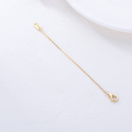 14K Yellow Gold 1" 2" 3" Necklace Bracelet Extender Chain, Durable Strong Removable Chain Extender, Solid Gold Adjustable Extension Chain for Necklace Bracelet Anklet