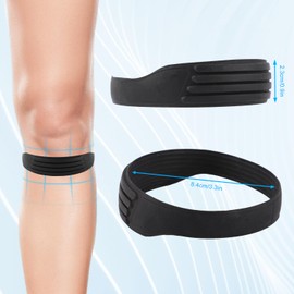NQEUEPN 2pcs Patellar Tendon Support Strap, Silicone Patella Knee Strap Flexible Knee Band Reduce Pain Soft Knee Brace for Jumper Running Sports Basketball Men Women (Black) | NQEUEPN