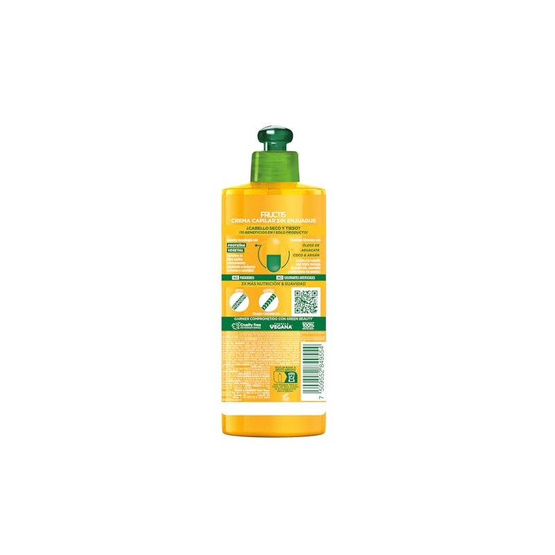Garnier, Fructis Crema Para Peinar 10 En 1 Recarga Nutritiva,
