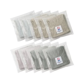 aso Hand Towels, Imabari Towels, Set of 10, Handout, Individual Packaging, Medium Thick, 9.1 x 9.1 inches (23 x 23 cm), 100% Cotton, Made in Japan, Towel Handkerchief, Moffin Moffin (Set of 10