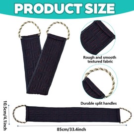 HABNI 1 Stück Rückenschrubber,Peeling Rückenschrubber für Dusche, Doppelseitiger Rückenpeeling Waschlappen mit Griffen, Körperpeeling Rücken Waschhilfe zum Entfernen Abgestorbener Haut,Schwarz