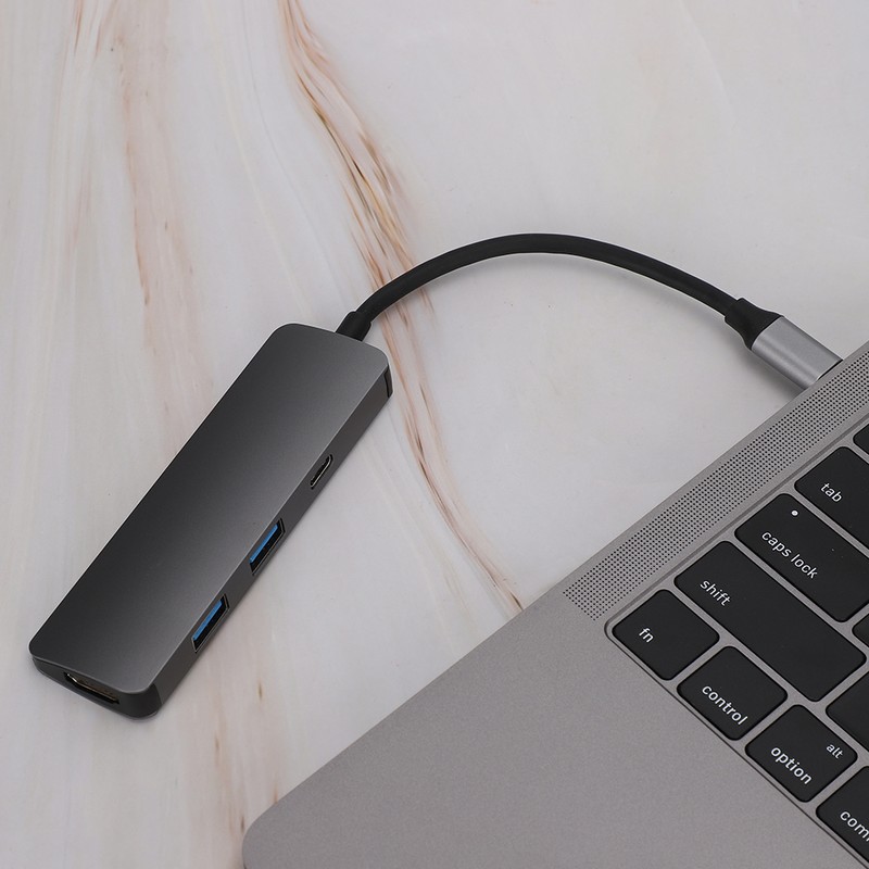 4 In 1 TypeC HDMI Converter Adapter Hub Support 3840x2160/30HZ(Gray)