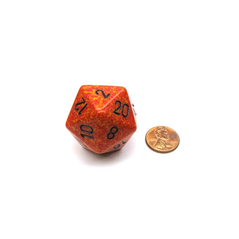 Jumbo d20 Counter - Speckled 34mm Dice: Fire